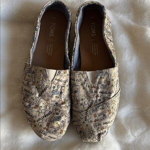 TOMS Alpargata California Los Angeles Map Print Slip-Ons
